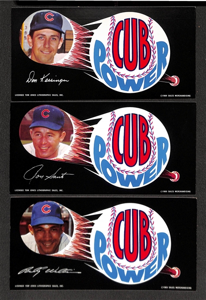 Chicago Cubs Memorabilia Lot w. Vintage Bumper Stickers & Team Photos